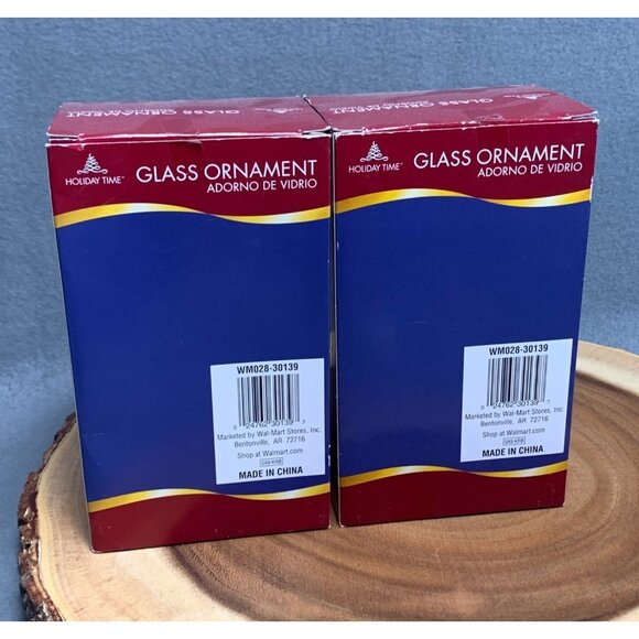 Holiday Time Glass Ornaments - Santa & Snowman Set - Festive Xmas Tree Decor - Picture 4 of 9